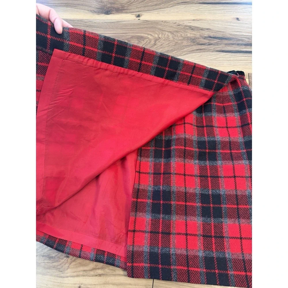 Lizsport Y2k Preppy Academia Plaid Wool Blend Skirt Schoolgirl Sz 6 Lined Tartan